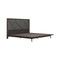 Armen Living Marquis Queen Size Platform Bed Frame in Oak Wood with Faux Leather Headboard and Black Metal Legs LCMUBDGRQN - alternate 2